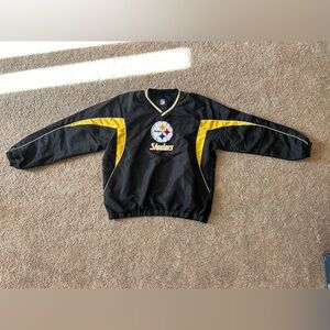 Vintage Steelers Pullover Windbreaker with pocket, size XL